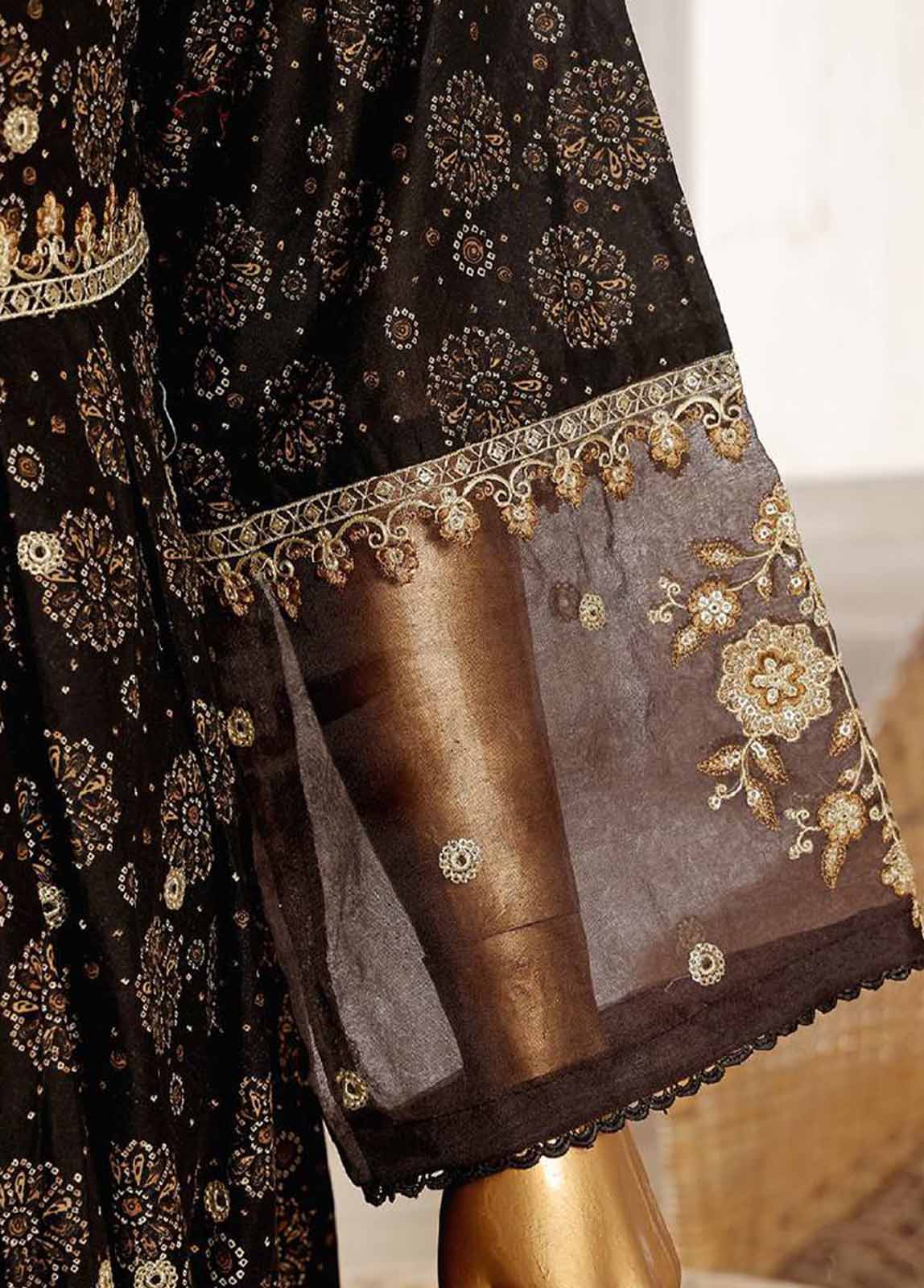 Bin Saeed Fabric - SM-FR-790-3 Piece Lawn Embroidered Frock Style Suit