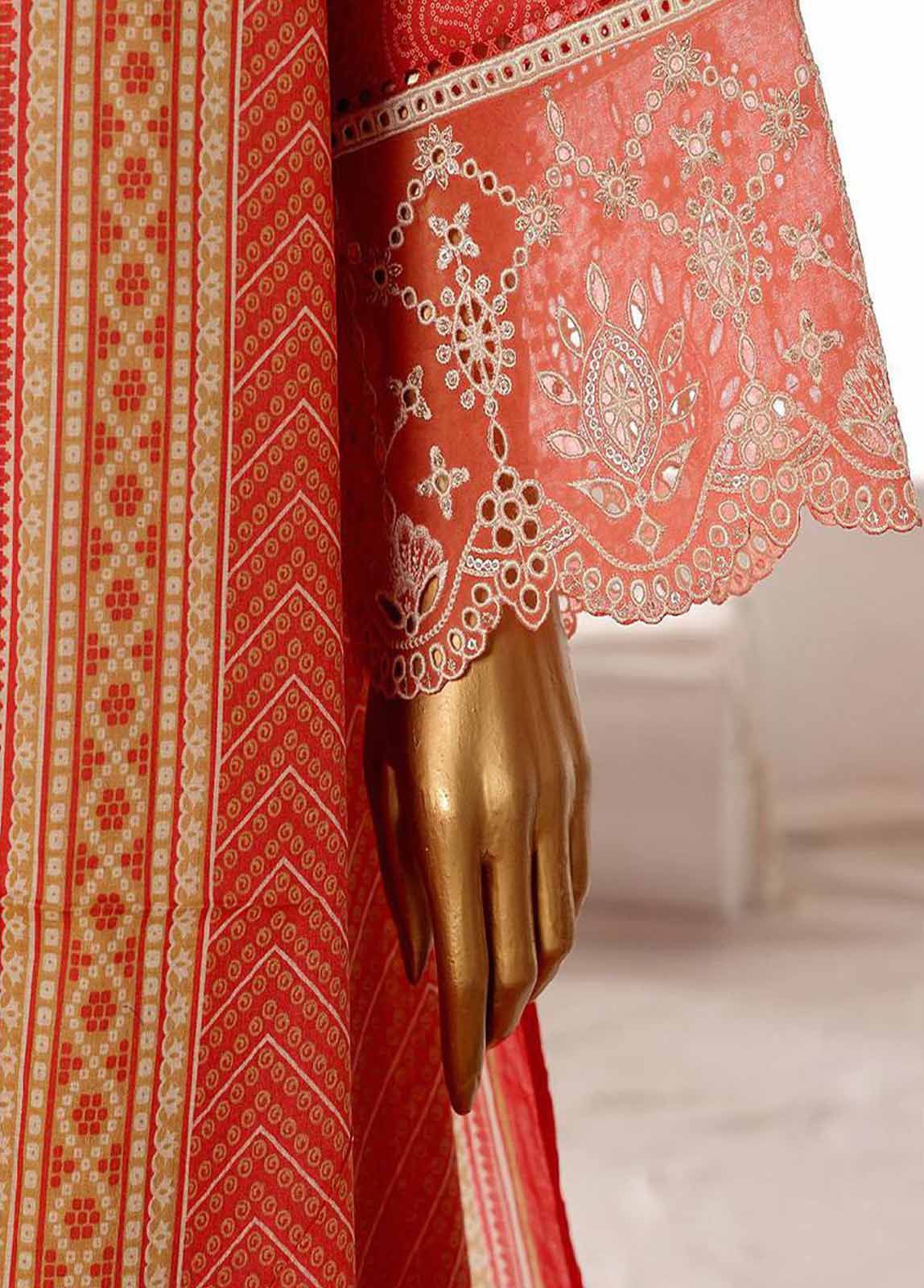 Bin Saeed Fabric - SM-FR-800-3 Piece Lawn Embroidered Frock Style Suit