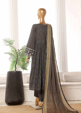 SM-FR-801-3 Piece Lawn Embroidered Frock Style Suit
