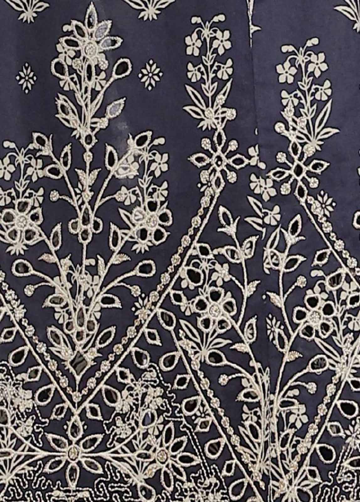 Bin Saeed Fabric - SM-FR-802-3 Piece Lawn Embroidered Frock Style Suit