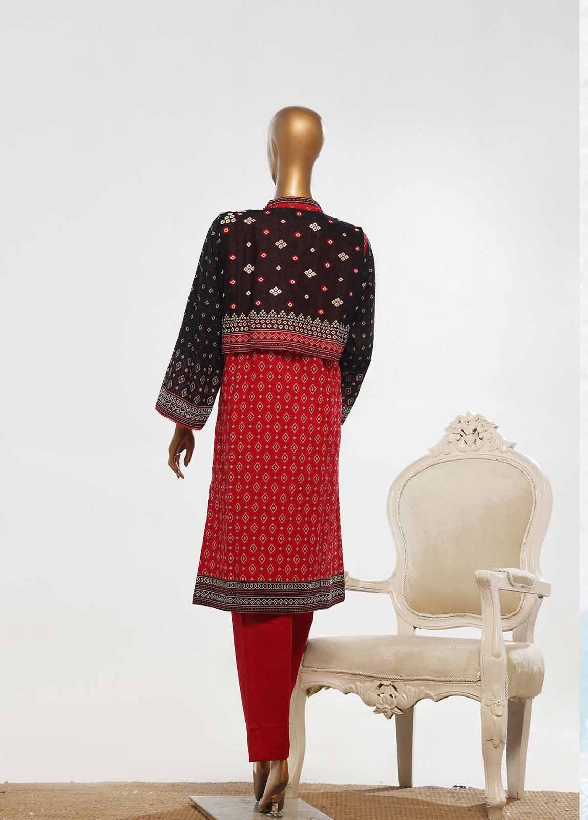 Bin Saeed Fabric - SM-KT-033- 2 Piece Lawn Embroidered Stitched Coat Style Suit