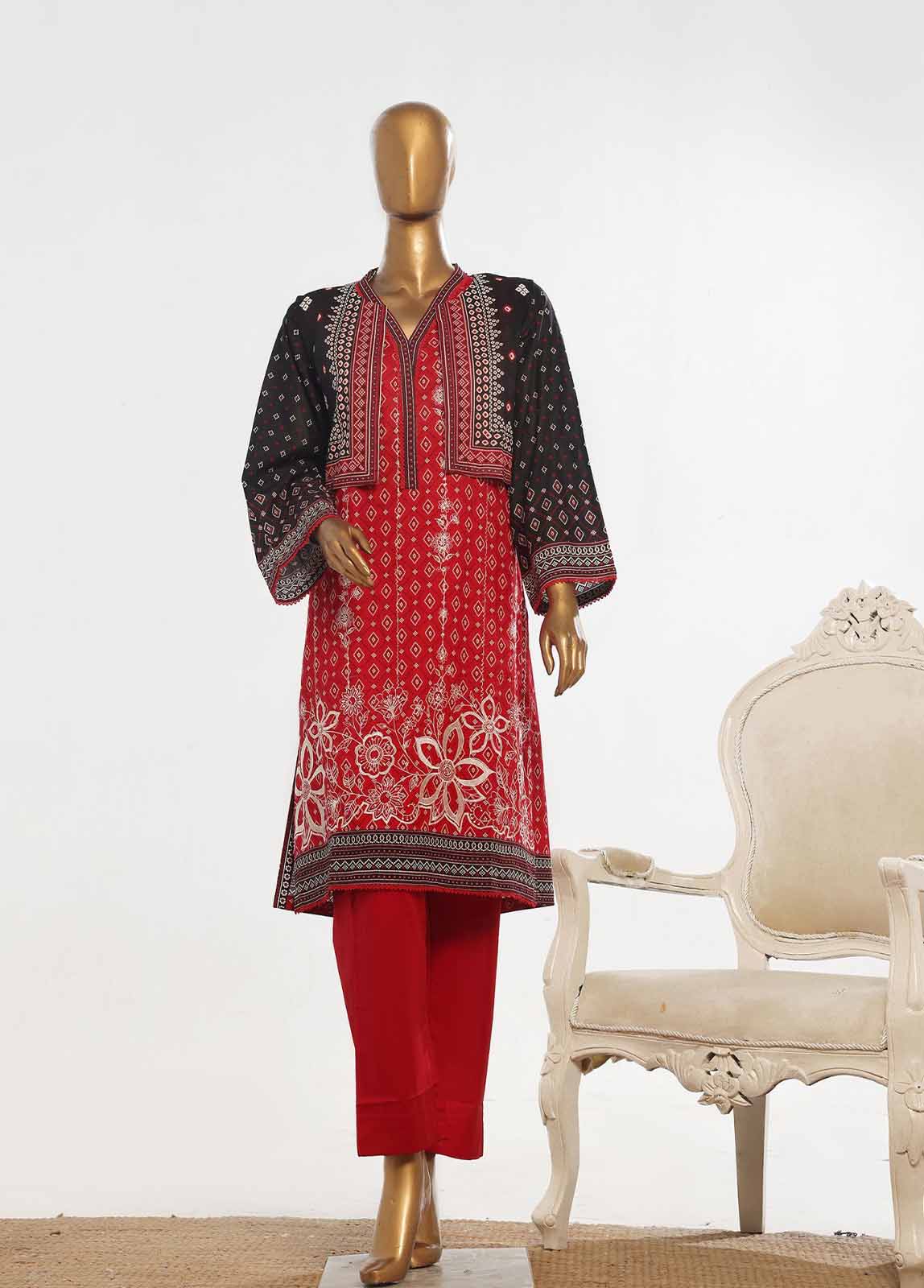 Bin Saeed Fabric - SM-KT-033- 2 Piece Lawn Embroidered Stitched Coat Style Suit