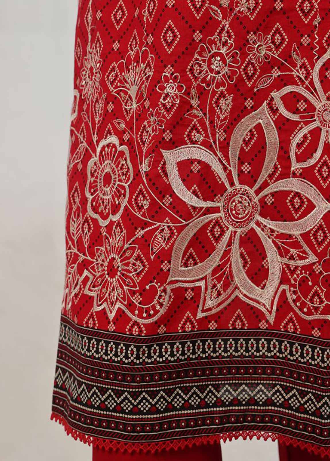 Bin Saeed Fabric - SM-KT-033- 2 Piece Lawn Embroidered Stitched Coat Style Suit