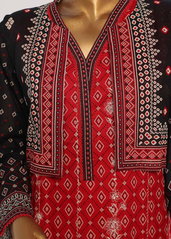 SM-KT-033- 2 Piece Lawn Embroidered Stitched Coat Style Suit