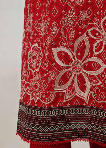 SM-KT-033- 2 Piece Lawn Embroidered Stitched Coat Style Suit