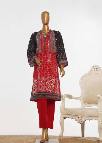SM-KT-033- 2 Piece Lawn Embroidered Stitched Coat Style Suit