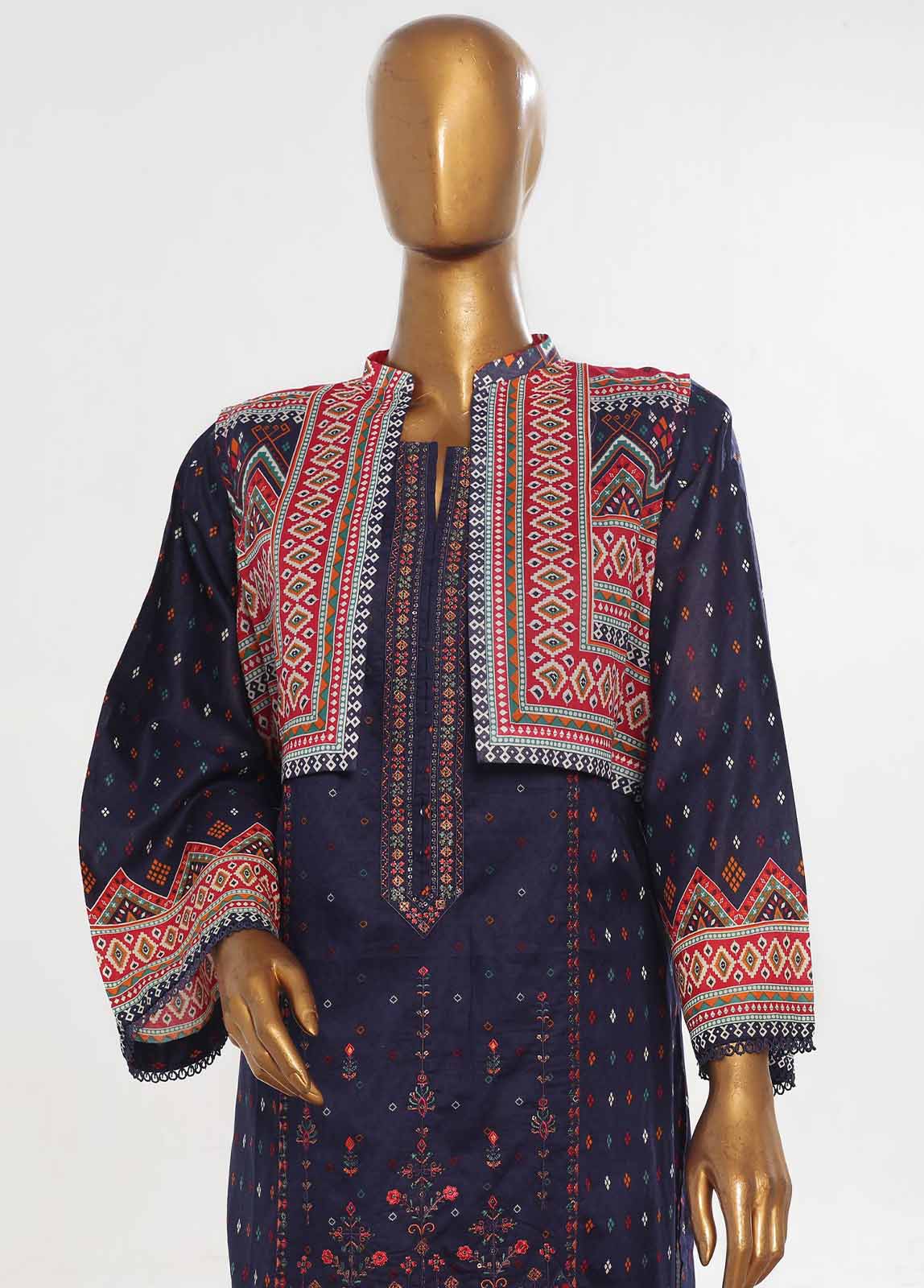 Bin Saeed Fabric - SM-KT-038- 2 Piece Lawn Embroidered Stitched Coat Style Suit