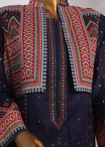 SM-KT-038- 2 Piece Lawn Embroidered Stitched Coat Style Suit