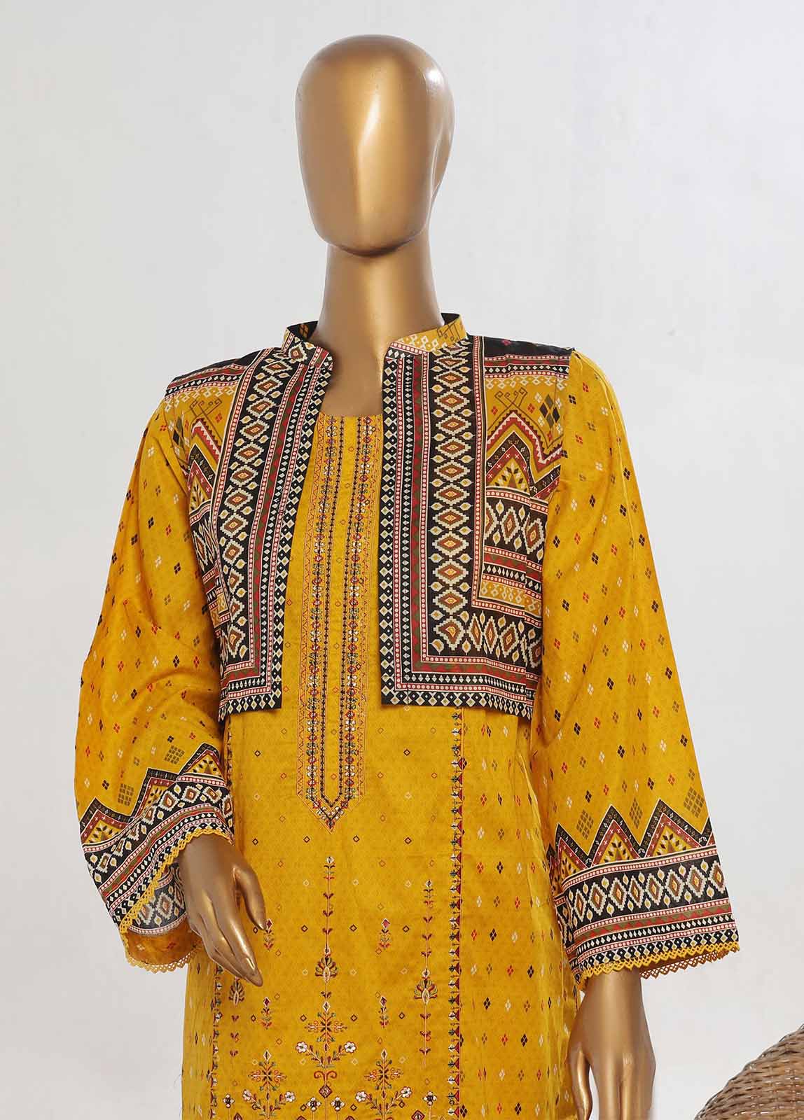 Bin Saeed Fabric - SM-KT-039- 2 Piece Lawn Embroidered Stitched Coat Style Suit