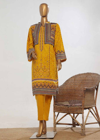 Bin Saeed Fabric - SM-KT-039- 2 Piece Lawn Embroidered Stitched Coat Style Suit