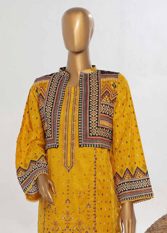 SM-KT-039- 2 Piece Lawn Embroidered Stitched Coat Style Suit