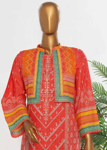 SM-KT-040- 2 Piece Lawn Embroidered Stitched Coat Style Suit