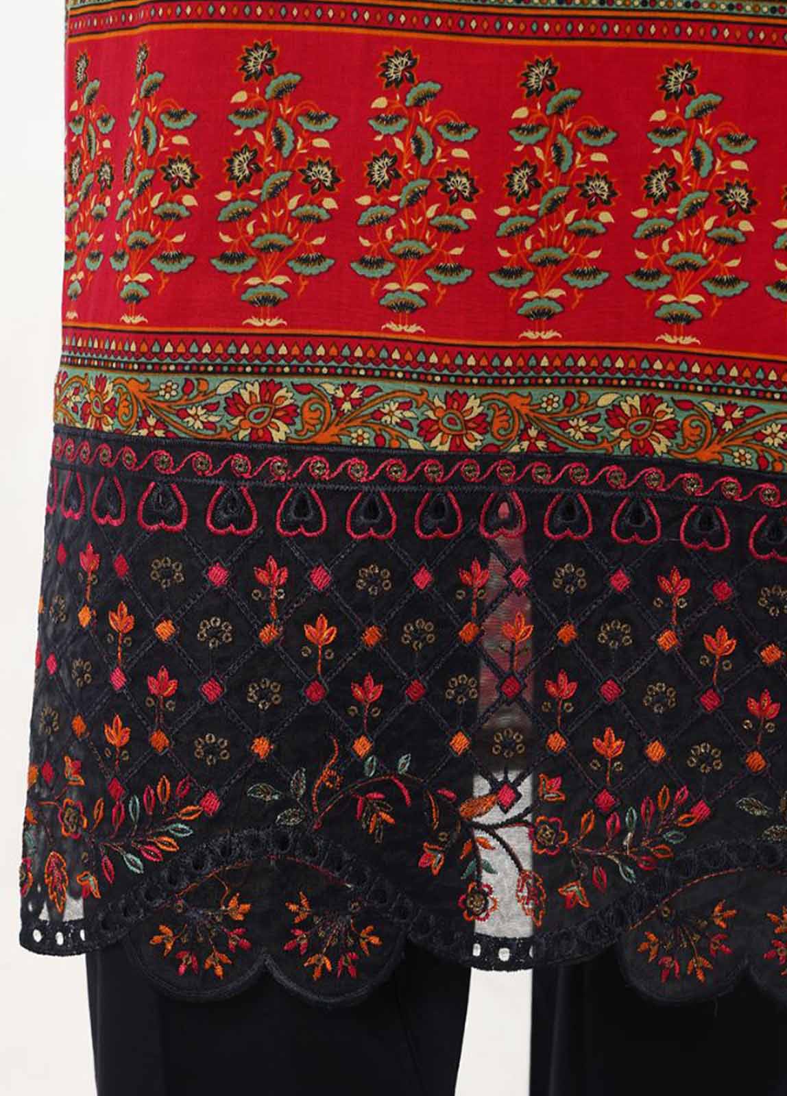 Bin Saeed Fabric - SM-KT-042- 2 Piece Lawn Embroidered Stitched Coat Style Suit