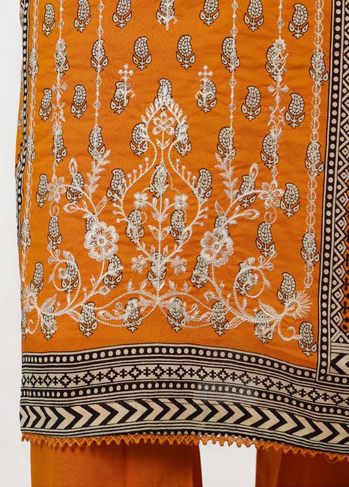 Bin Saeed Fabric - SM-KT-047- 2 Piece Lawn Embroidered Stitched Coat Style Suit