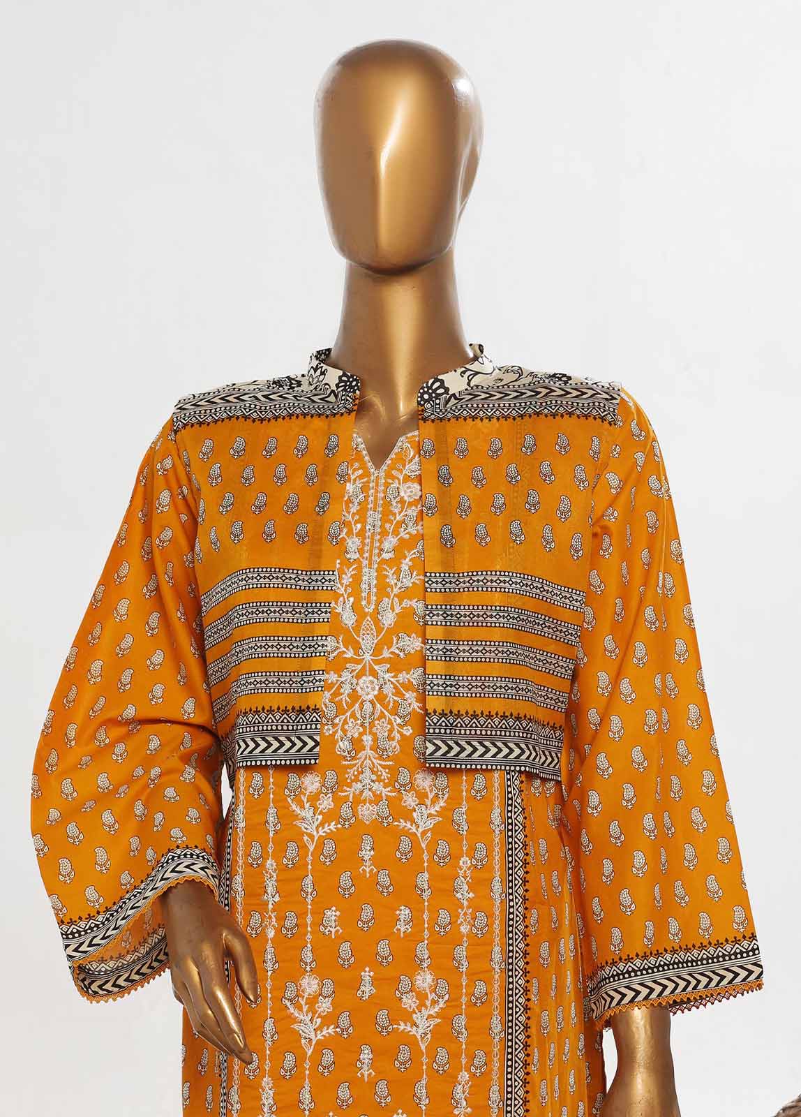 Bin Saeed Fabric - SM-KT-047- 2 Piece Lawn Embroidered Stitched Coat Style Suit