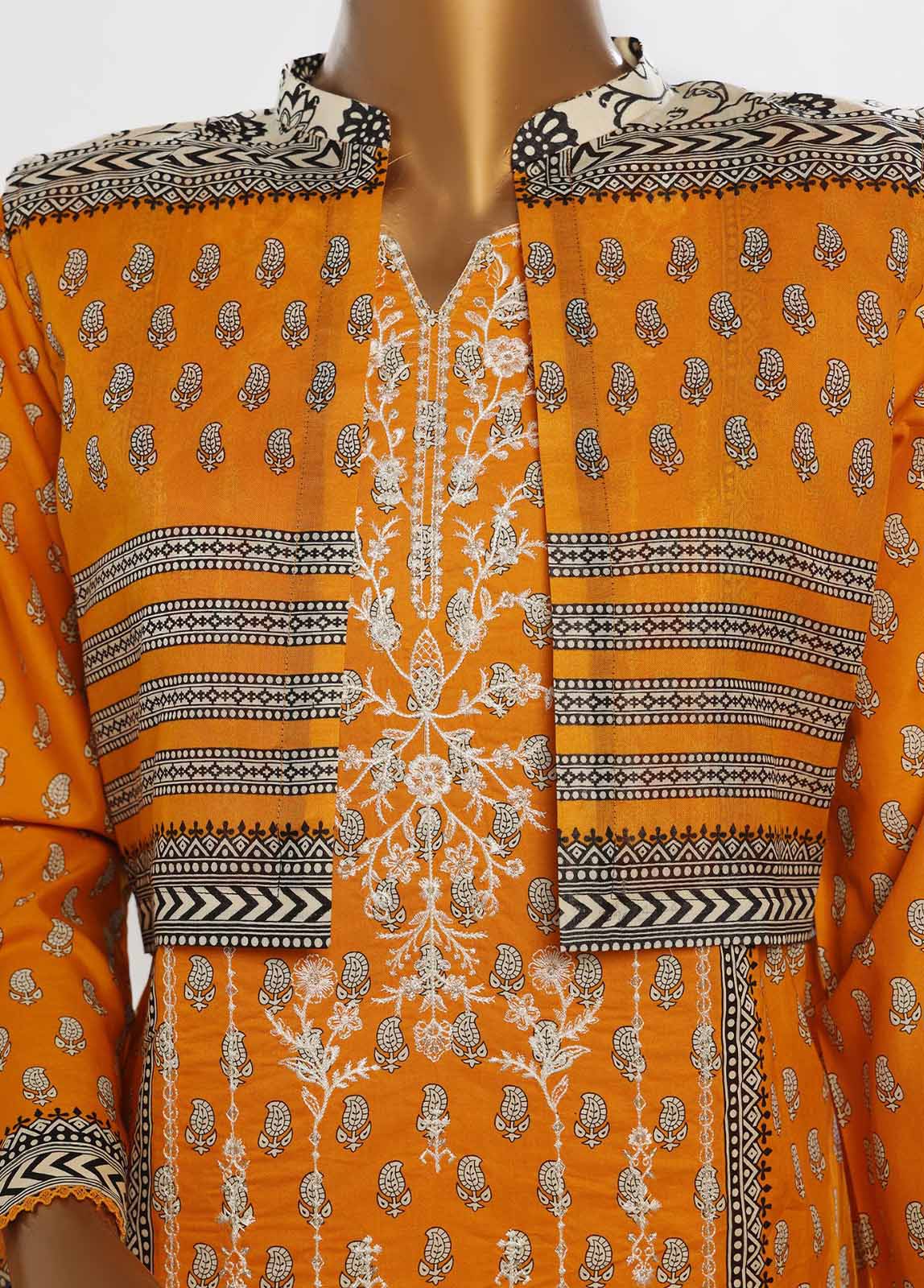 Bin Saeed Fabric - SM-KT-047- 2 Piece Lawn Embroidered Stitched Coat Style Suit