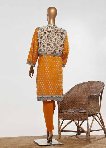 SM-KT-047- 2 Piece Lawn Embroidered Stitched Coat Style Suit