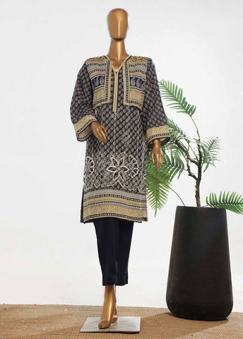 SM-KT-049- 2 Piece Lawn Embroidered Stitched Coat Style Suit