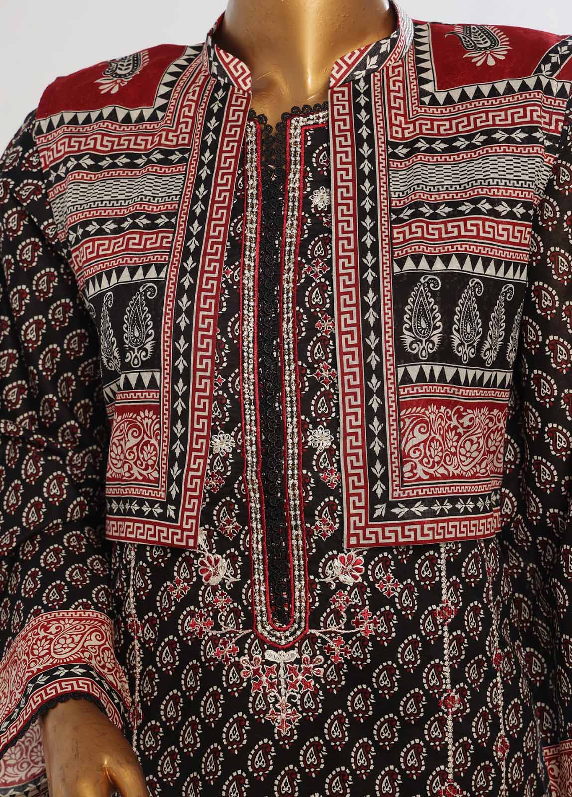 Bin Saeed Fabric - SM-KT-050- 2 Piece Lawn Embroidered Stitched Coat Style Suit