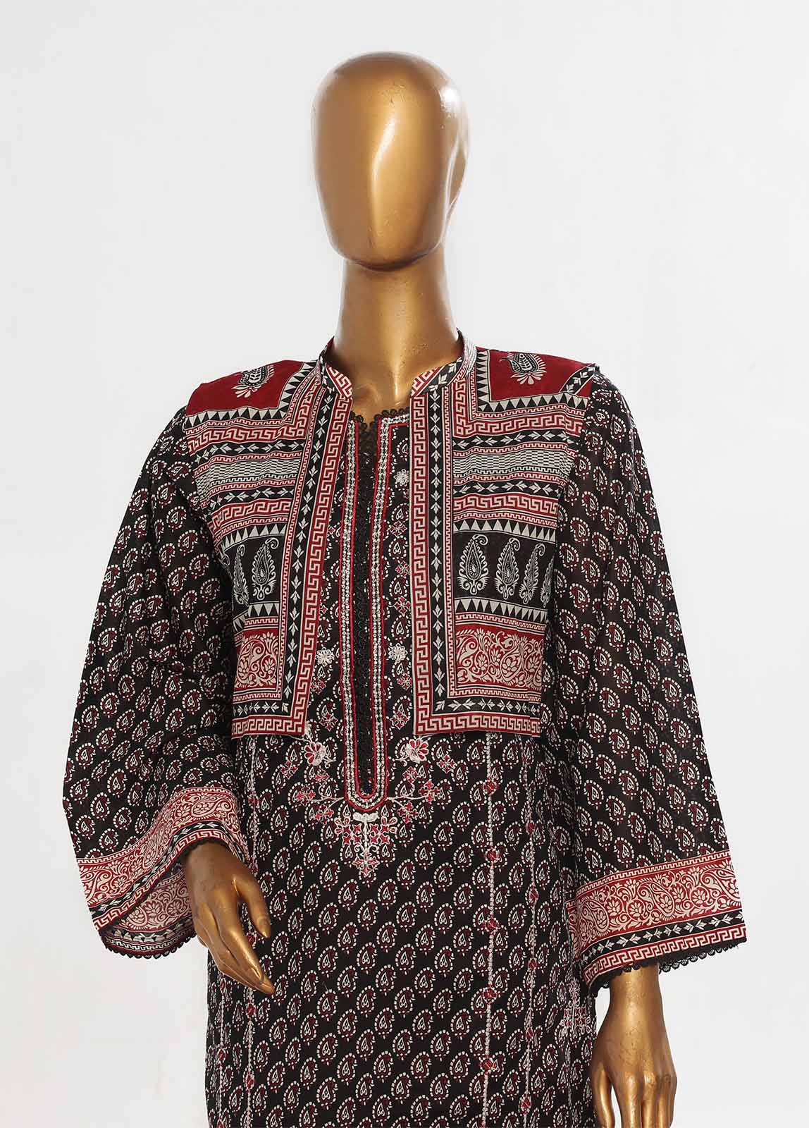 Bin Saeed Fabric - SM-KT-050- 2 Piece Lawn Embroidered Stitched Coat Style Suit