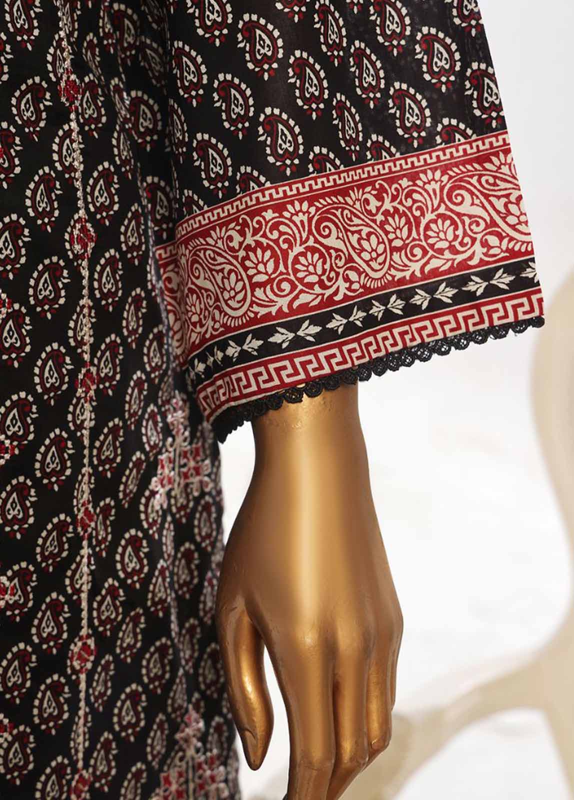 Bin Saeed Fabric - SM-KT-050- 2 Piece Lawn Embroidered Stitched Coat Style Suit