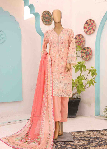 Bin Saeed Fabric - SM-LE-0173-3 Piece LawnKari Stitched Suit