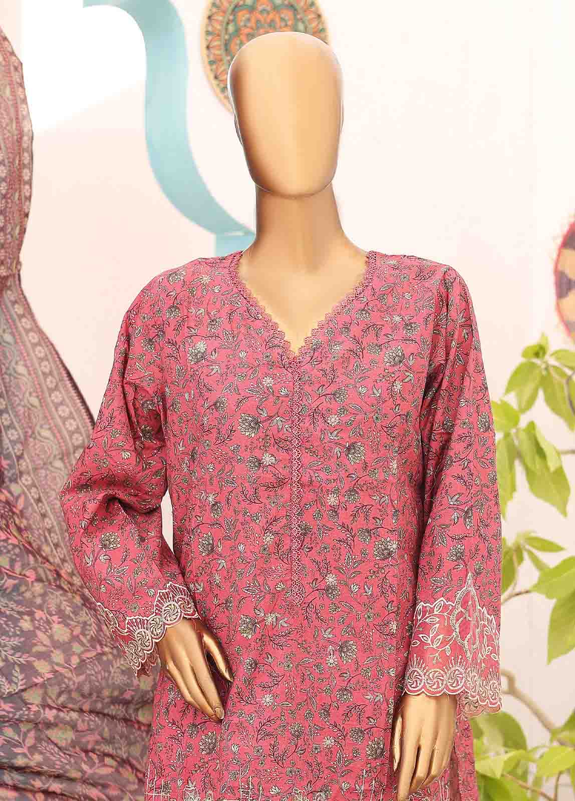 Bin Saeed Fabric - SM-LE-0176-3 Piece LawnKari Stitched Suit