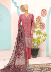 SM-LE-0176-3 Piece LawnKari Stitched Suit