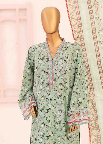 Bin Saeed Fabric - SM-LE-0191-3 Piece LawnKari Stitched Suit