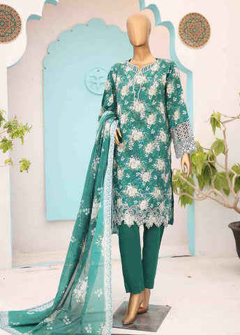 Bin Saeed Fabric - SM-LE-0195-3 Piece LawnKari Stitched Suit