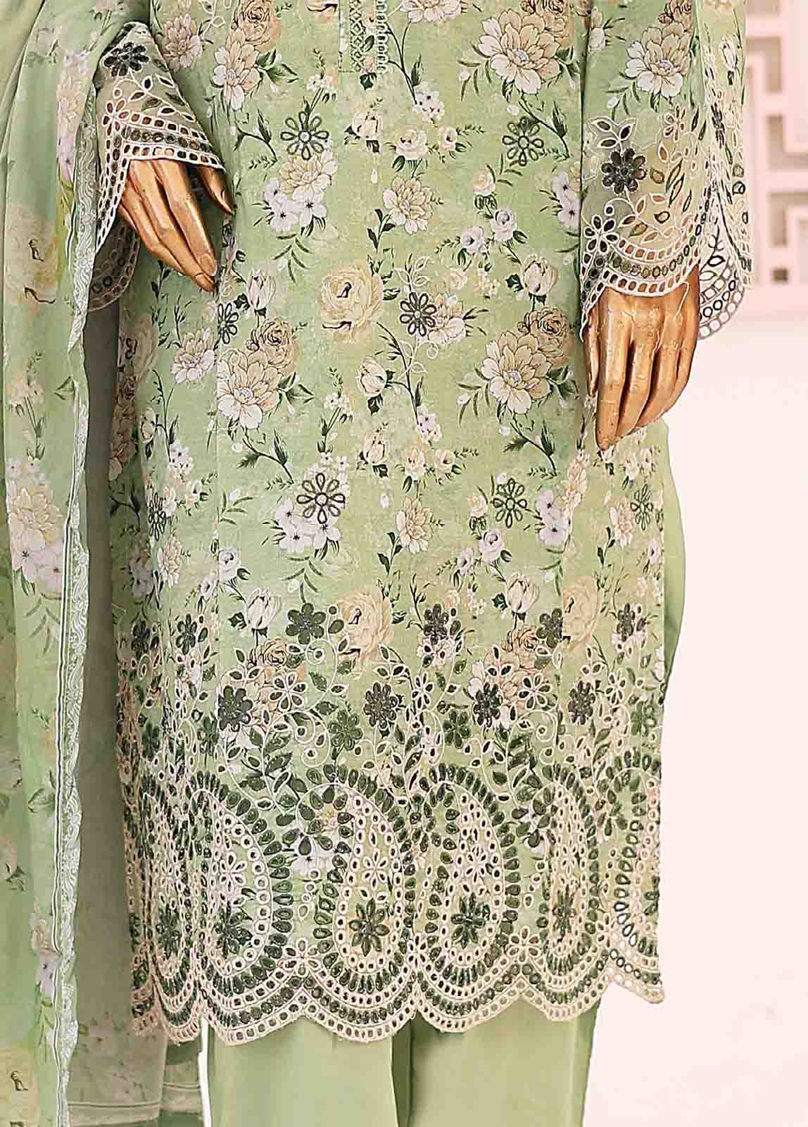 Bin Saeed Fabric - SM-LE-0196-3 Piece LawnKari Stitched Suit