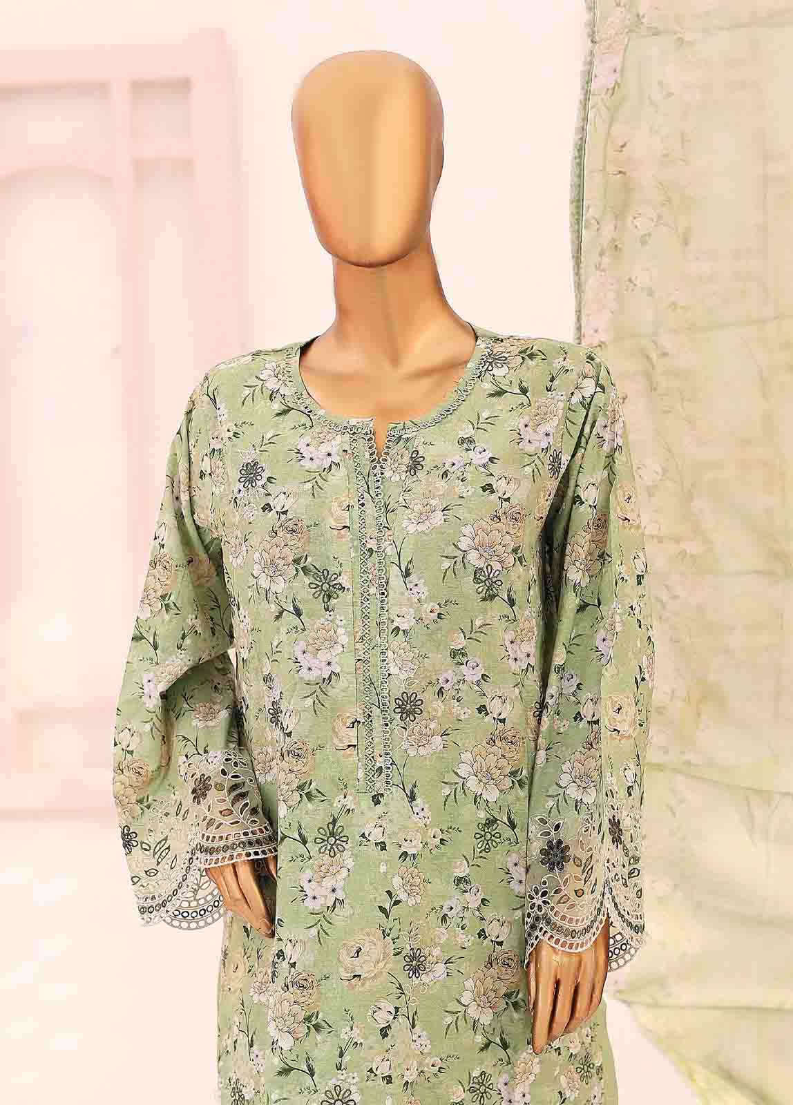 Bin Saeed Fabric - SM-LE-0196-3 Piece LawnKari Stitched Suit