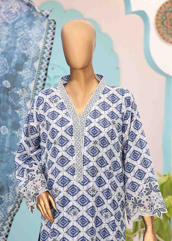 Bin Saeed Fabric - SM-LE-0199-3 Piece Cutwork Kari Stitched Suit