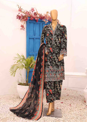 Bin Saeed Fabric - SM-LE-0226-3 Piece LawnKari Stitched Suit