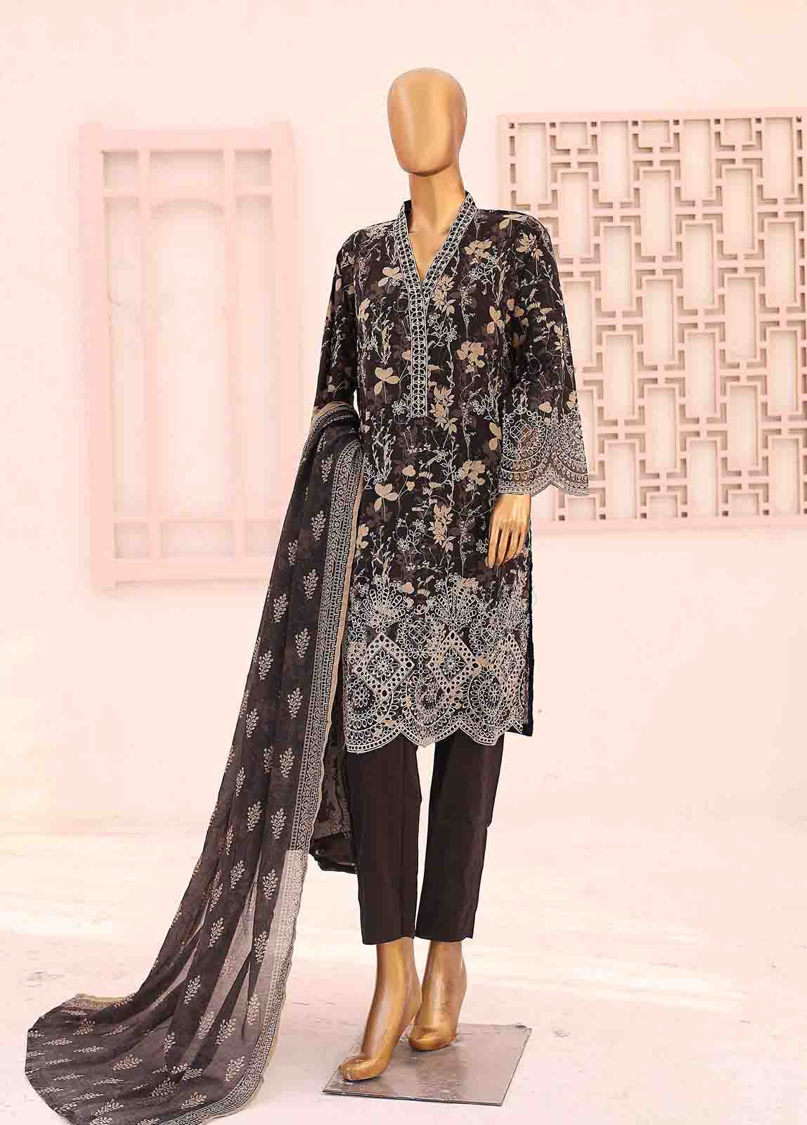 Bin Saeed Fabric - SM-LE-0342-3 Piece LawnKari Stitched Suit
