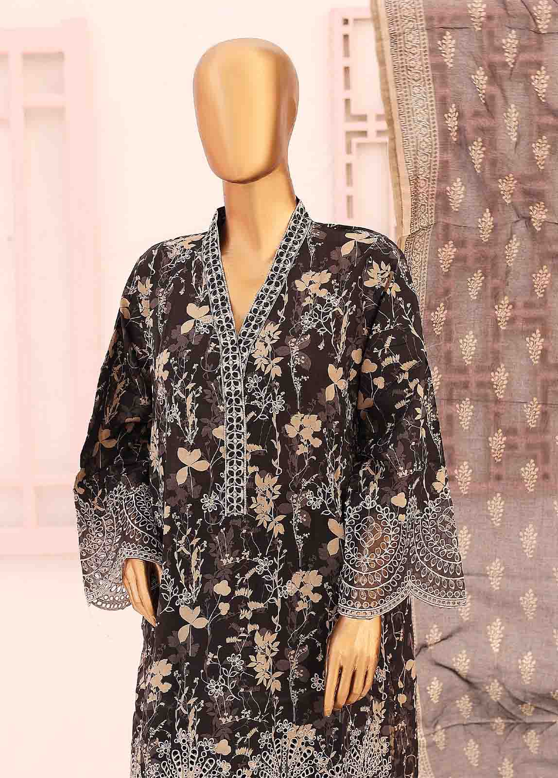 Bin Saeed Fabric - SM-LE-0342-3 Piece LawnKari Stitched Suit