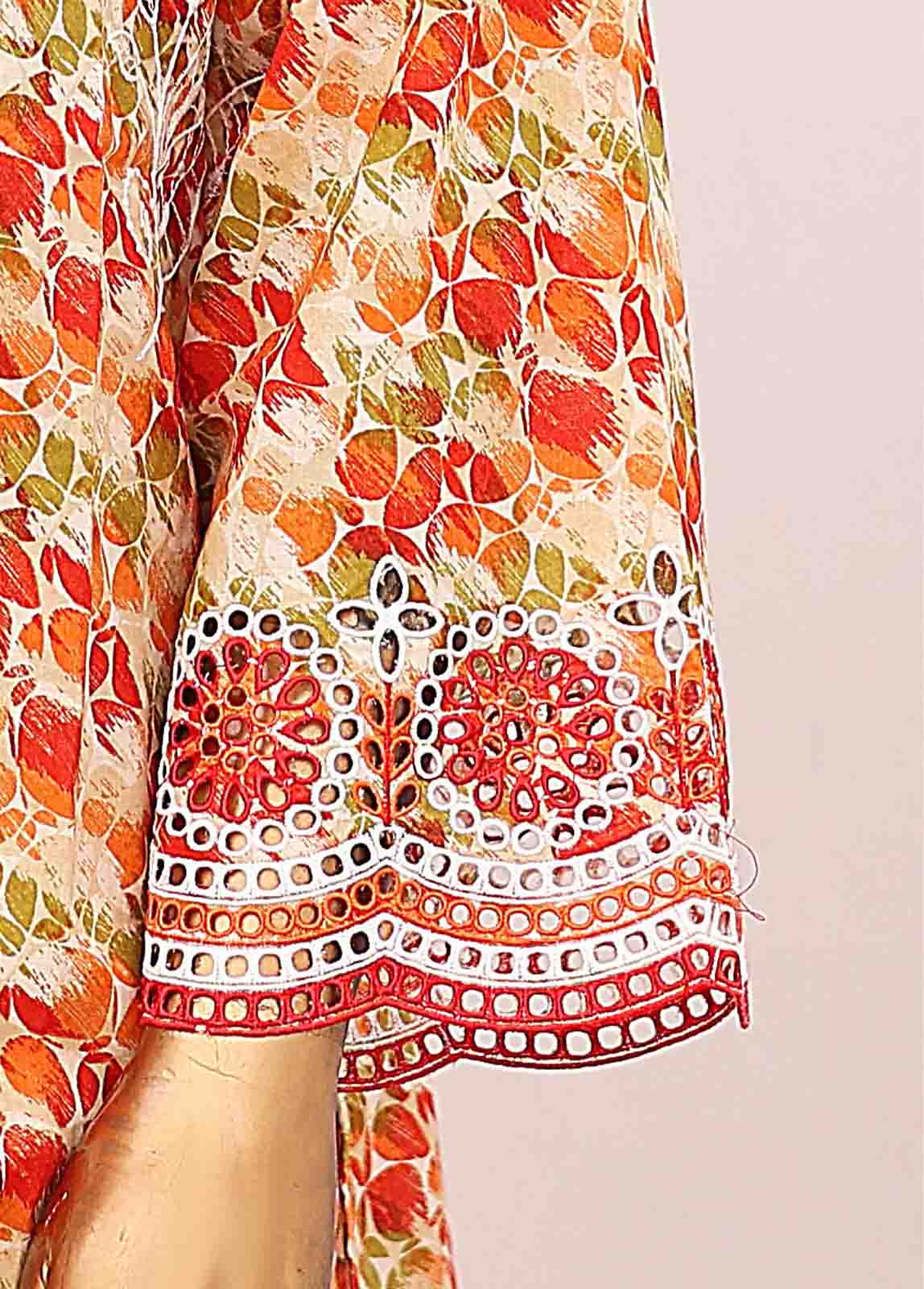 Bin Saeed Fabric - SM-LE-0345-3 Piece Cotton Kari Stitched Suit