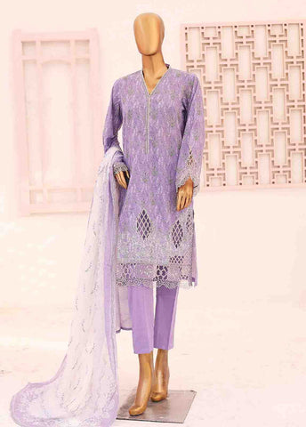 Bin Saeed Fabric - SM-LE-0401-3 Piece LawnKari Stitched Suit