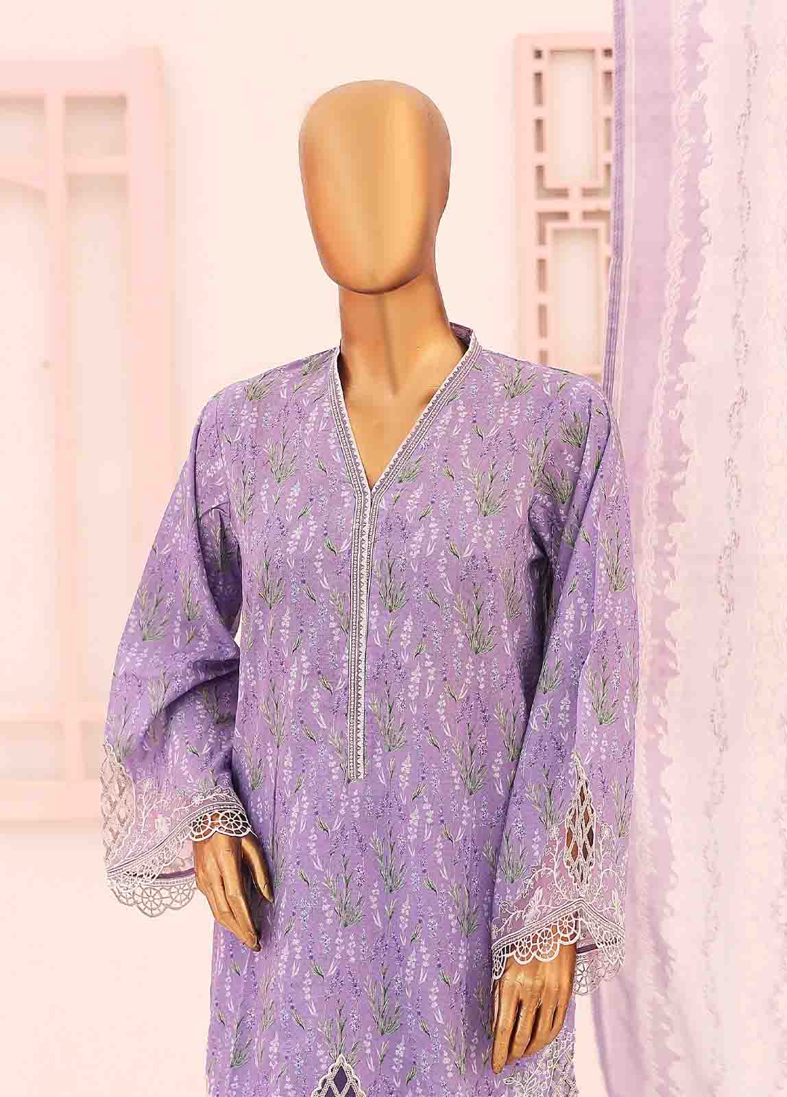 SM-LE-0401-3 Piece LawnKari Stitched Suit