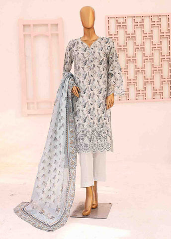 Bin Saeed Fabric - SM-LE-0402-3 Piece LawnKari Stitched Suit