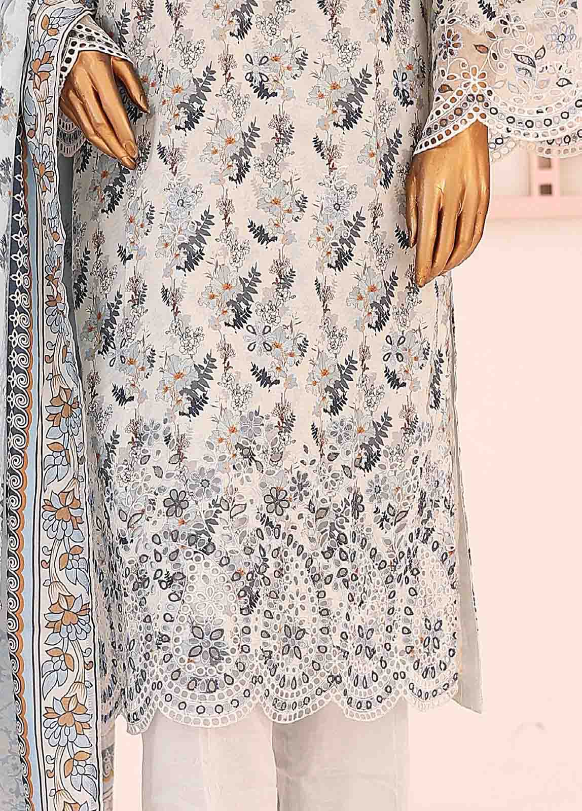 Bin Saeed Fabric - SM-LE-0402-3 Piece LawnKari Stitched Suit