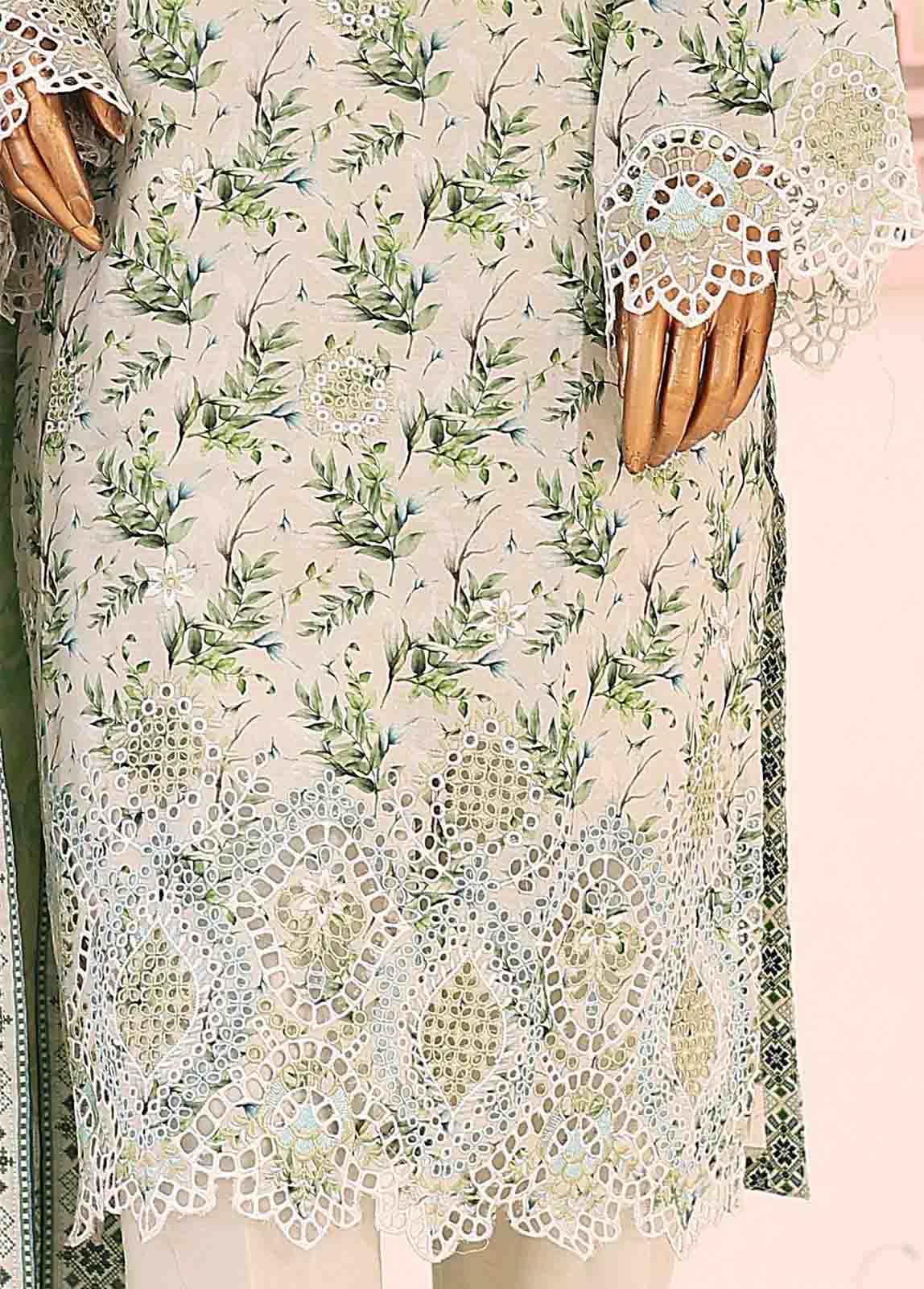 Bin Saeed Fabric - SM-LE-0403-3 Piece LawnKari Stitched Suit