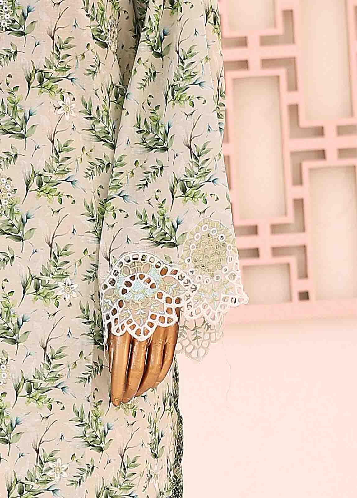 Bin Saeed Fabric - SM-LE-0403-3 Piece LawnKari Stitched Suit