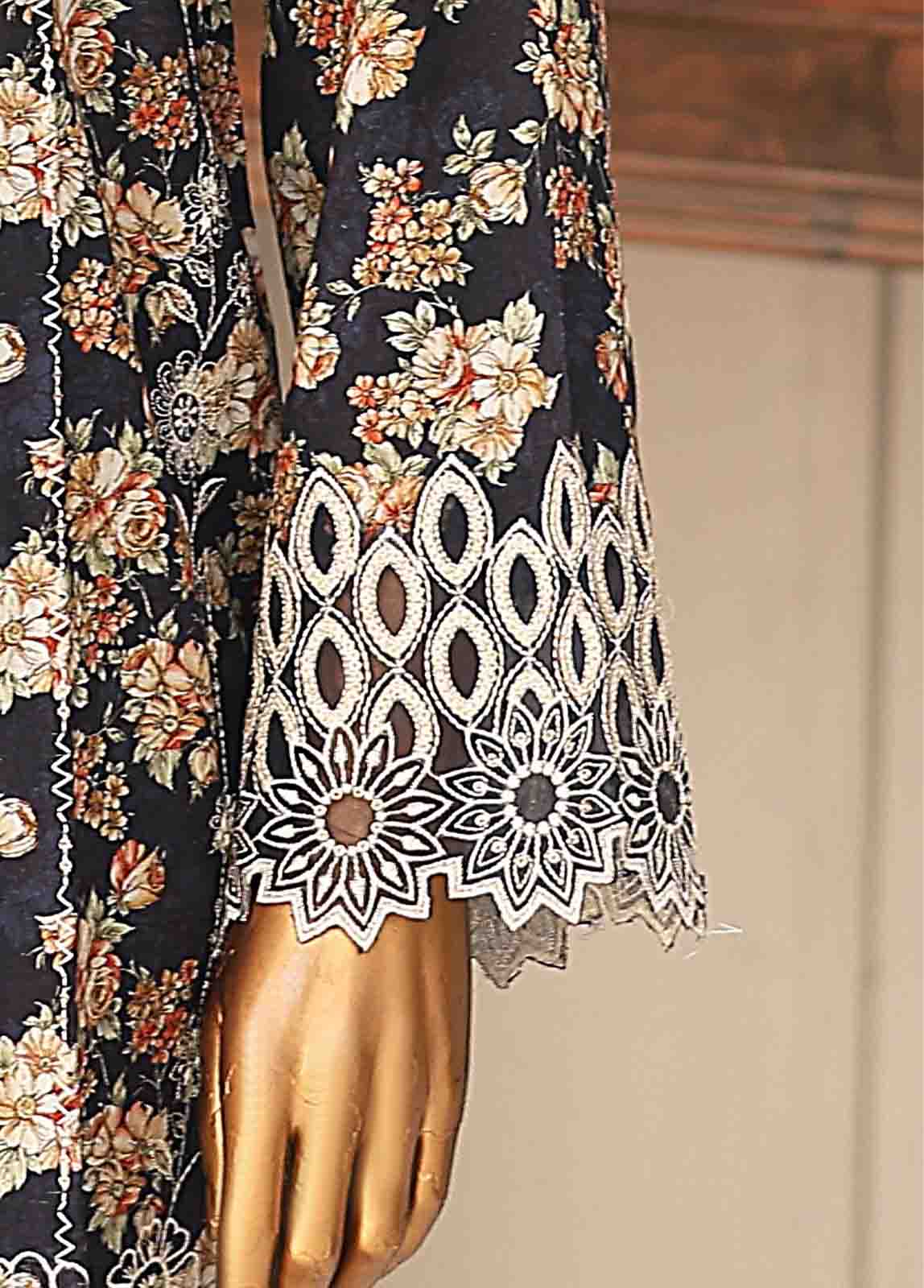 Bin Saeed Fabric - SM-LE-0405-3 Piece Cotton Kari Stitched Suit