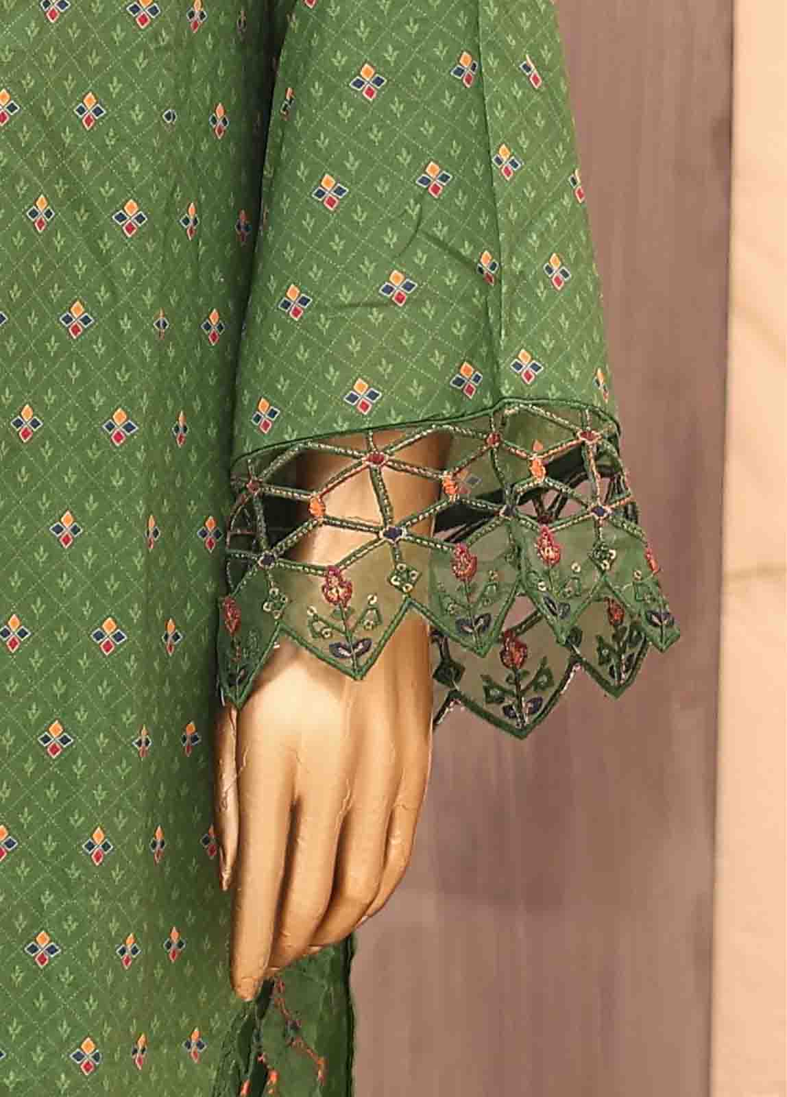 Bin Saeed Fabric - SM-LE-0407-3 Piece Cotton Kari Stitched Suit