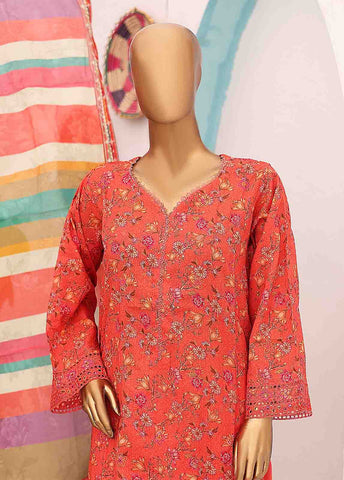 Bin Saeed Fabric - SM-LE-0408-3 Piece Cotton Kari Stitched Suit