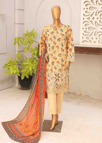 Bin Saeed Fabric - SM-LE-0417-3 Piece Cotton Kari Stitched Suit