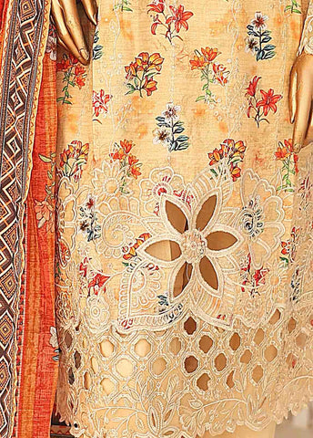 Bin Saeed Fabric - SM-LE-0417-3 Piece Cotton Kari Stitched Suit