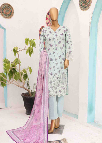 Bin Saeed Fabric - SM-LE-0432 A-3 Piece LawnKari Stitched Suit
