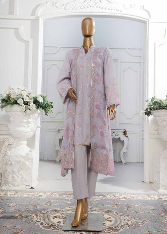 Bin Saeed Fabric - SM-PC-009 A- 2 Piece Lawn Embroidered Stitched Chiffon Coat Style Suit